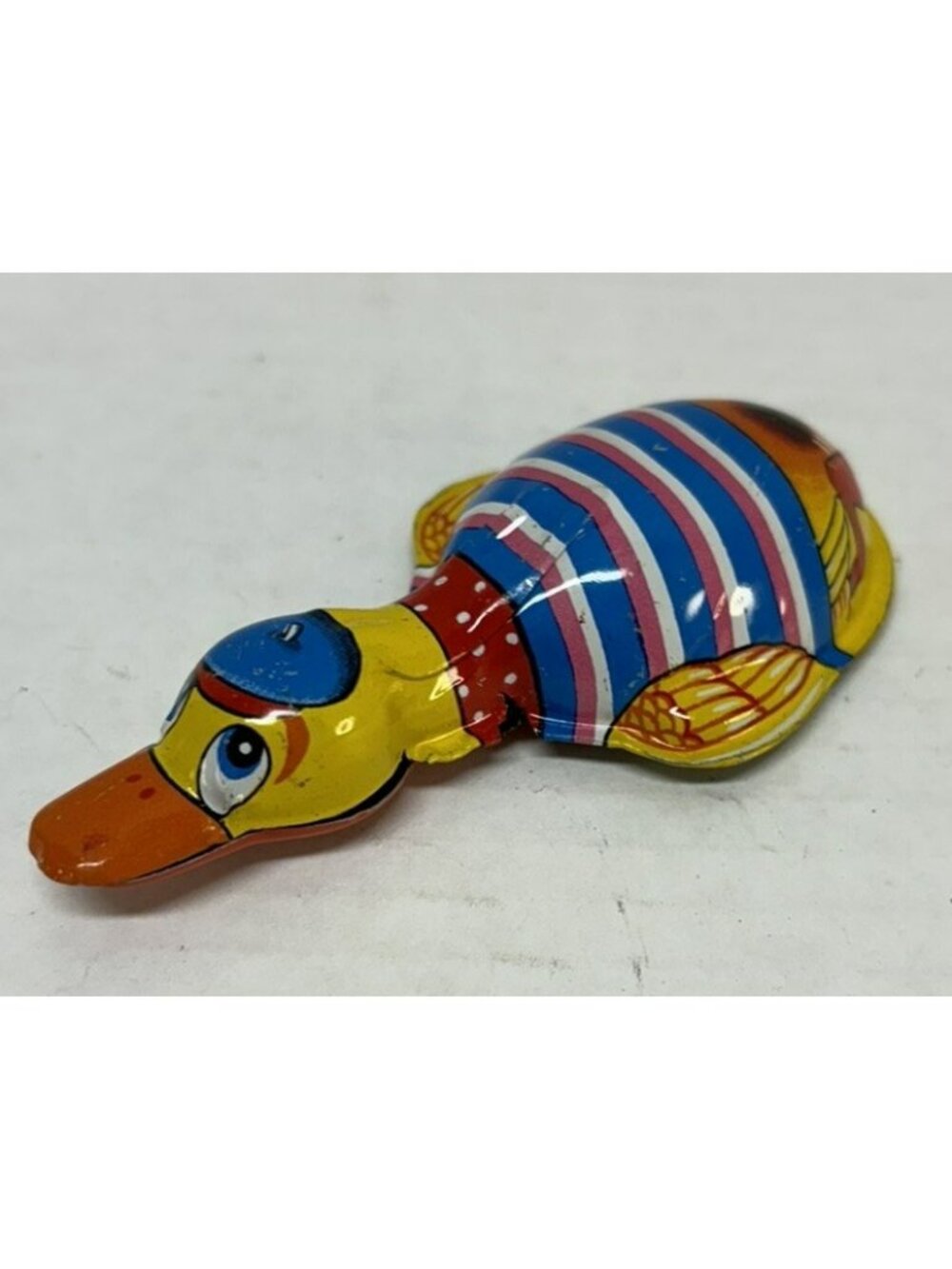 Vintage Tin Litho 4" Duck Clicker Toy - Japan - Excellent Condition Works Great!